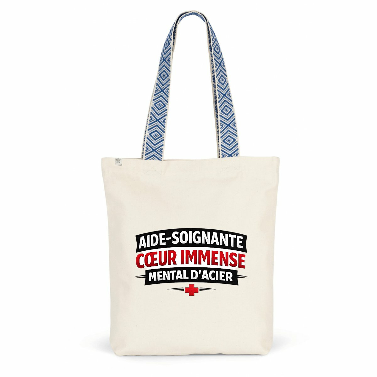 Totebag Aide-Soignante – Cœur Immense, Mental d’Acier | Cadeau Métier Santé - face_0