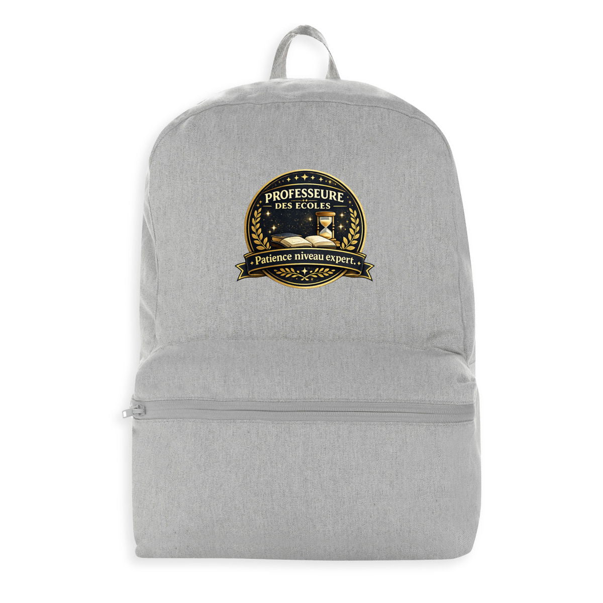 Sac à dos Professeure des Écoles – Patience Niveau Expert – Cadeau Maîtresse Original - face_0