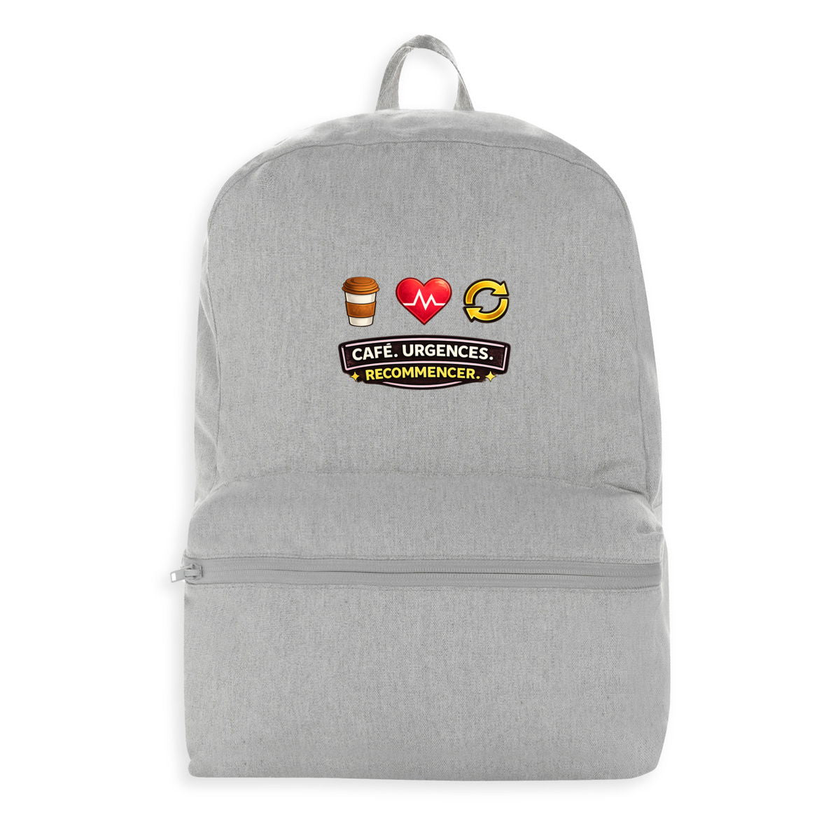 Sac à dos Infirmière – Café, Urgences, Recommencer - face_0