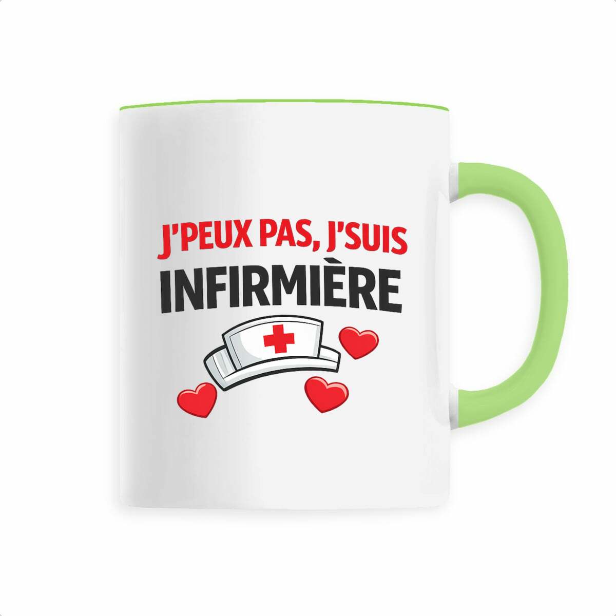 Mug Infirmière – “J’peux pas, j’suis infirmière” | Cadeau infirmière drôle - face_0