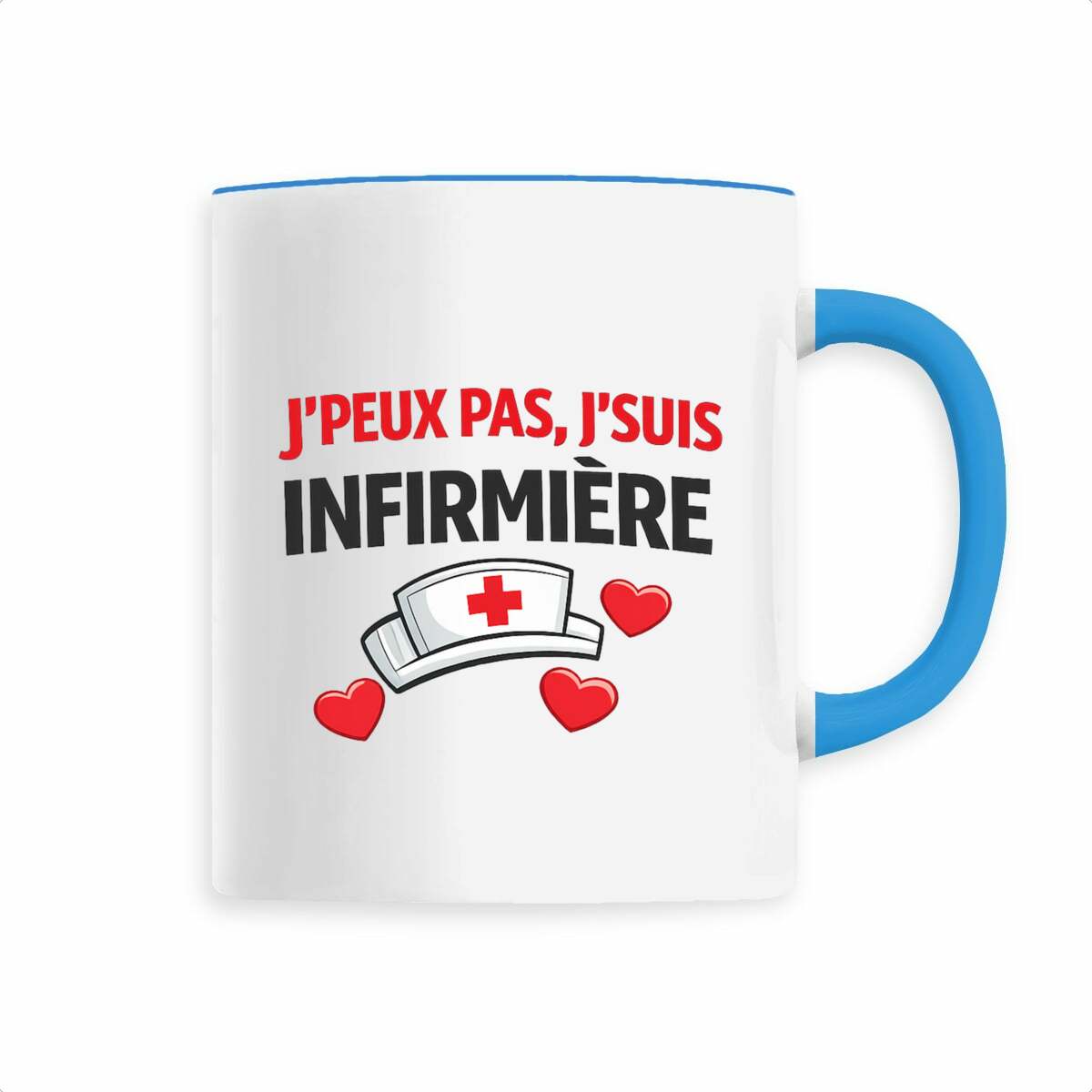 Mug Infirmière – “J’peux pas, j’suis infirmière” | Cadeau infirmière drôle - face_1
