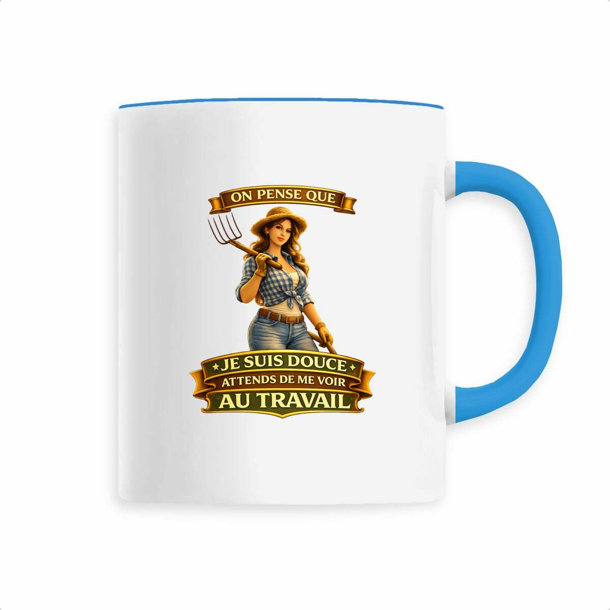 Mug Agricultrice – “Je suis douce… Attends de me voir au travail” - face_1