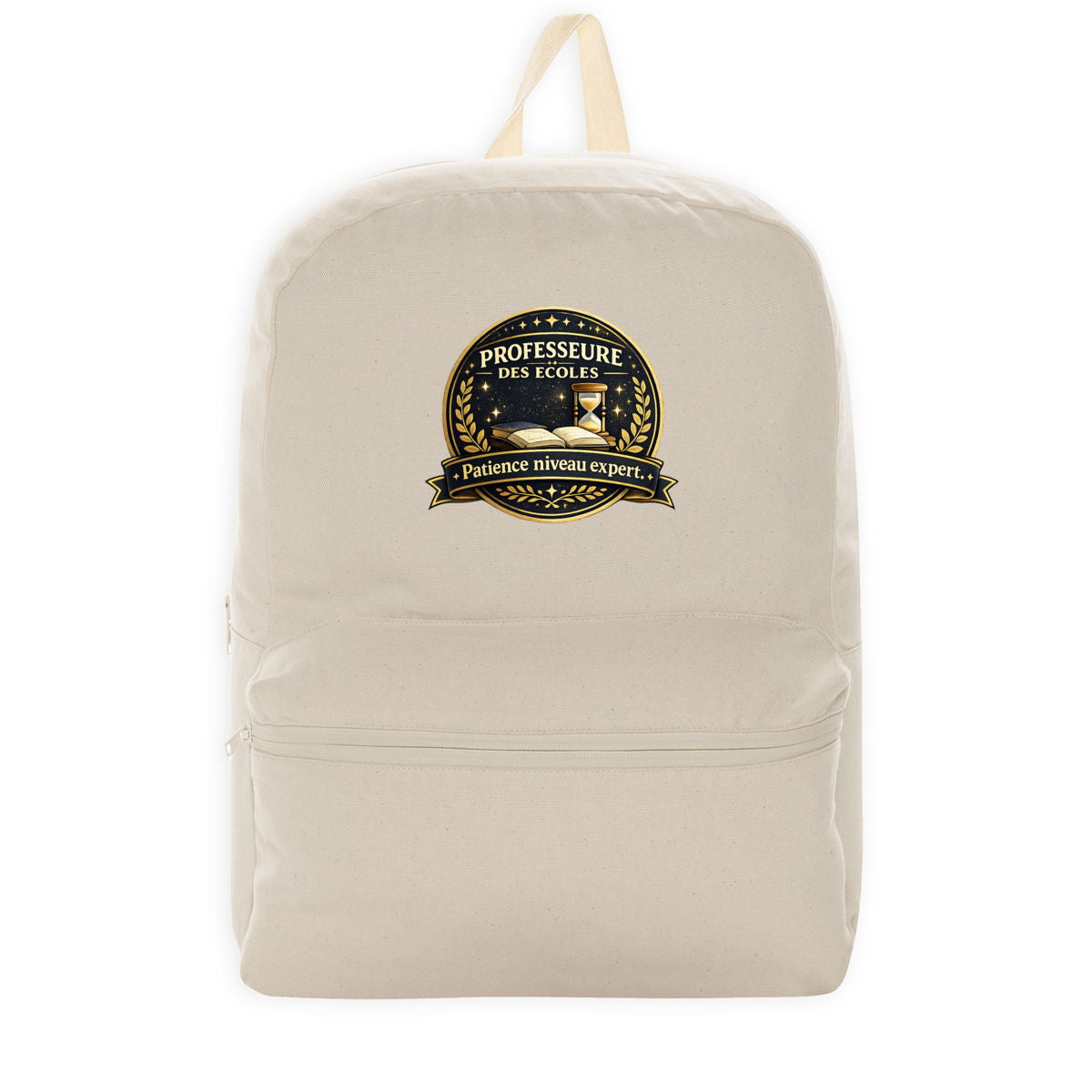 Sac à dos Professeure des Écoles – Patience Niveau Expert – Cadeau Maîtresse Original - face_2