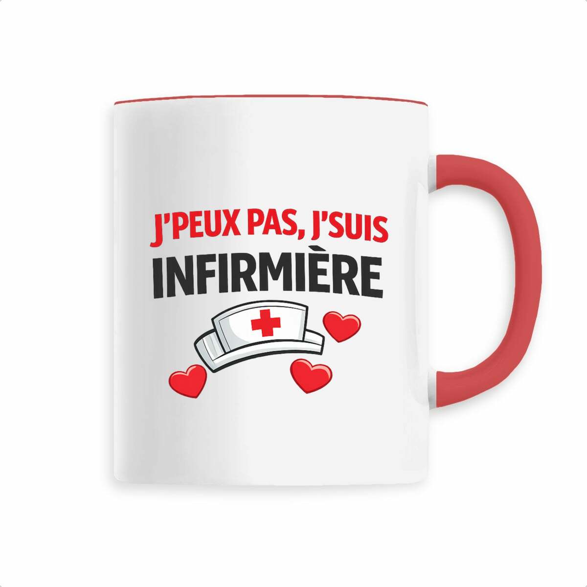 Mug Infirmière – “J’peux pas, j’suis infirmière” | Cadeau infirmière drôle - face_2