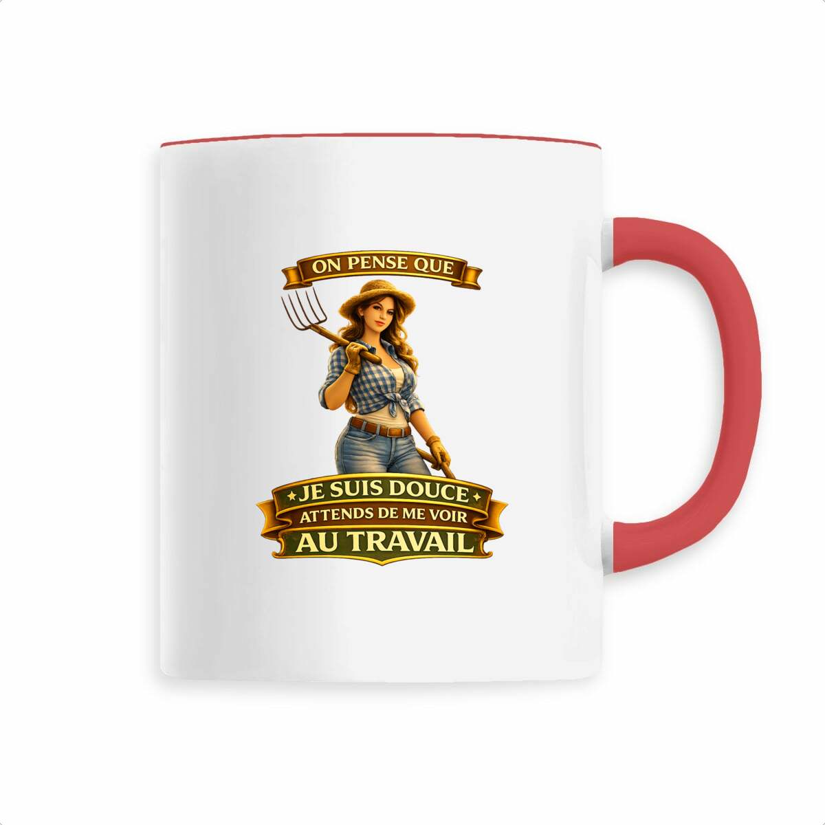 Mug Agricultrice – “Je suis douce… Attends de me voir au travail” - face_2
