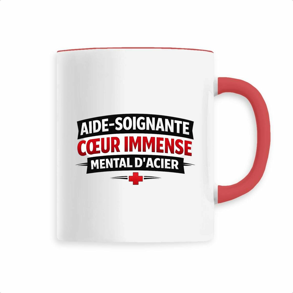 Mug Aide-Soignante – Cœur Immense, Mental d’Acier | Cadeau Aide-Soignante - face_2