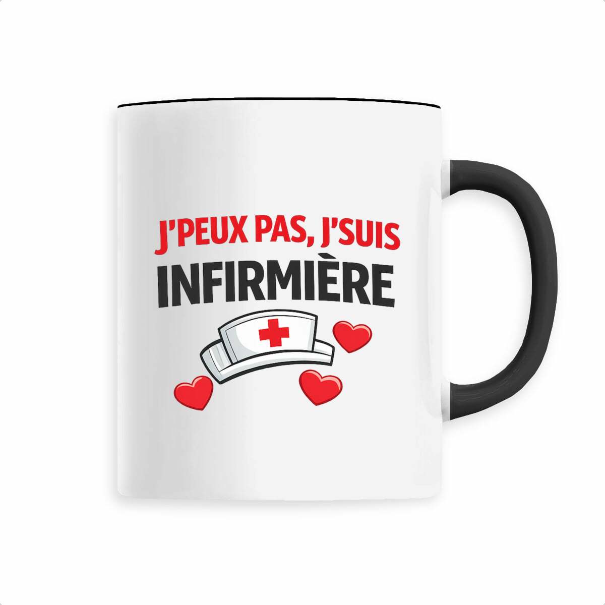 Mug Infirmière – “J’peux pas, j’suis infirmière” | Cadeau infirmière drôle - face_4