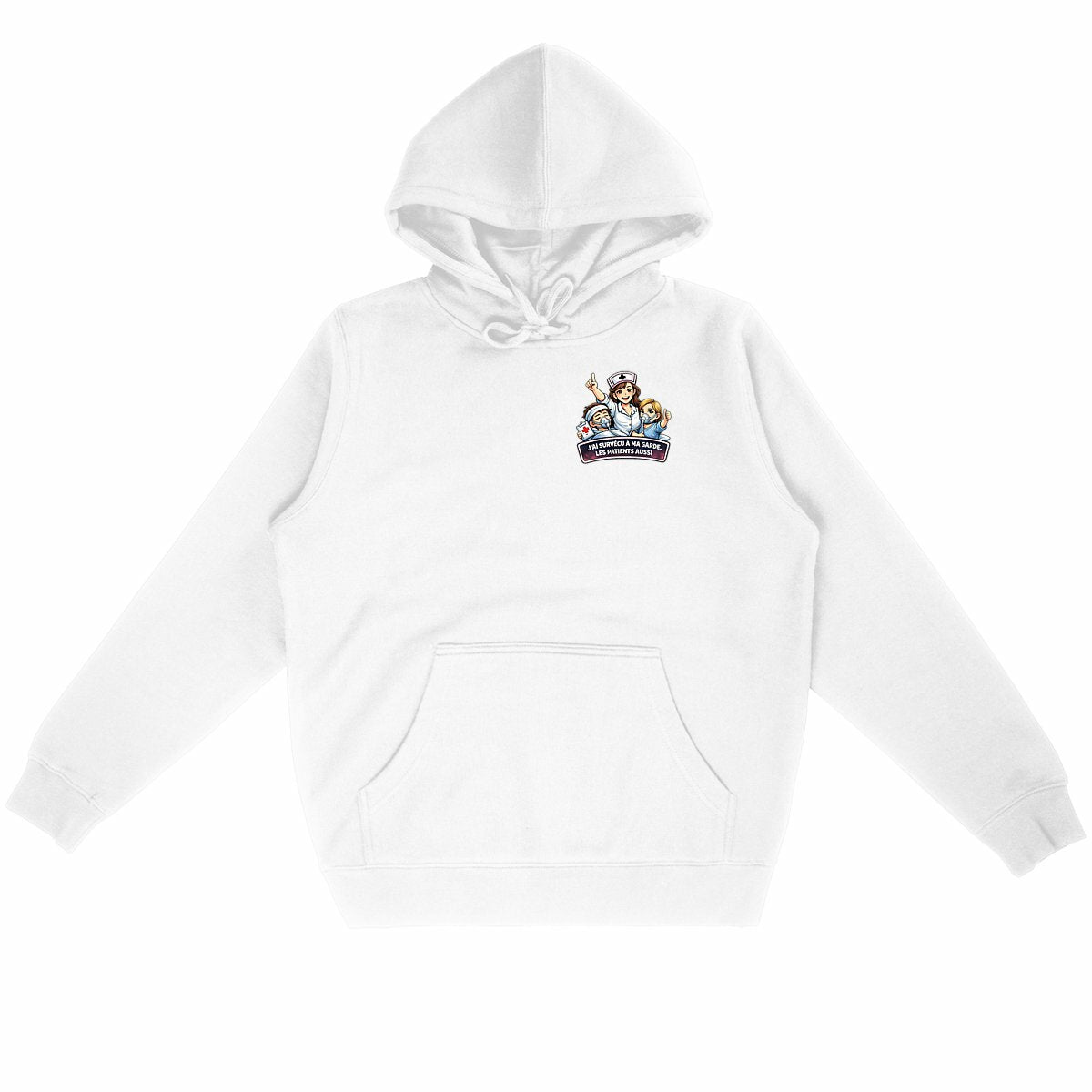 Hoodie Infirmière – Niveau fatigue : Expert - face_blanc