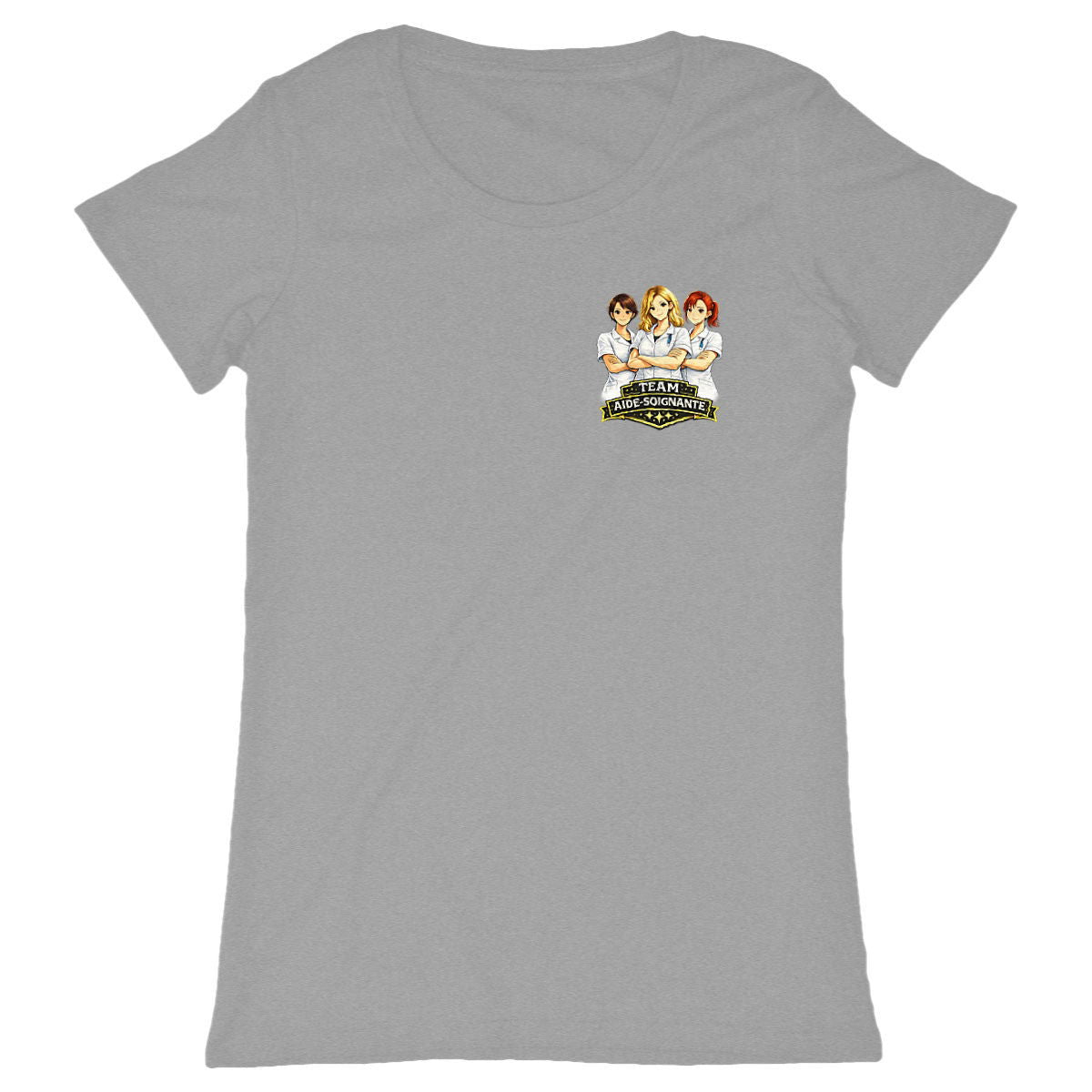 T-shirt Team Aide-Soignante – Cadeau Collègue Soignante - face_gris