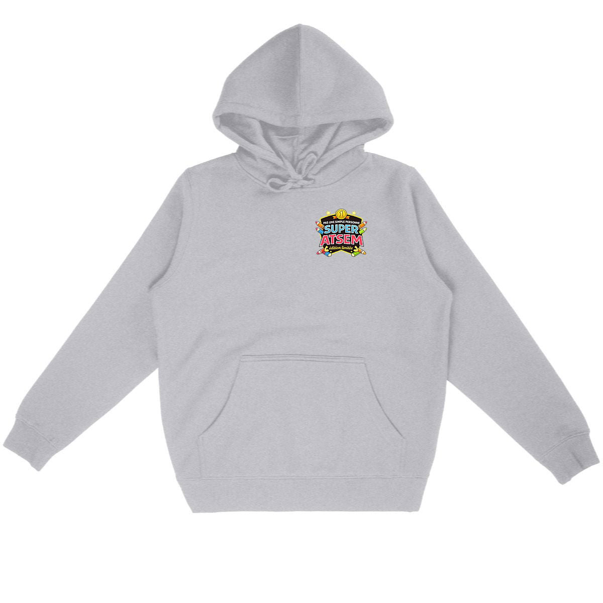 Hoodie “Super ATSEM – Édition Limitée” - face_gris