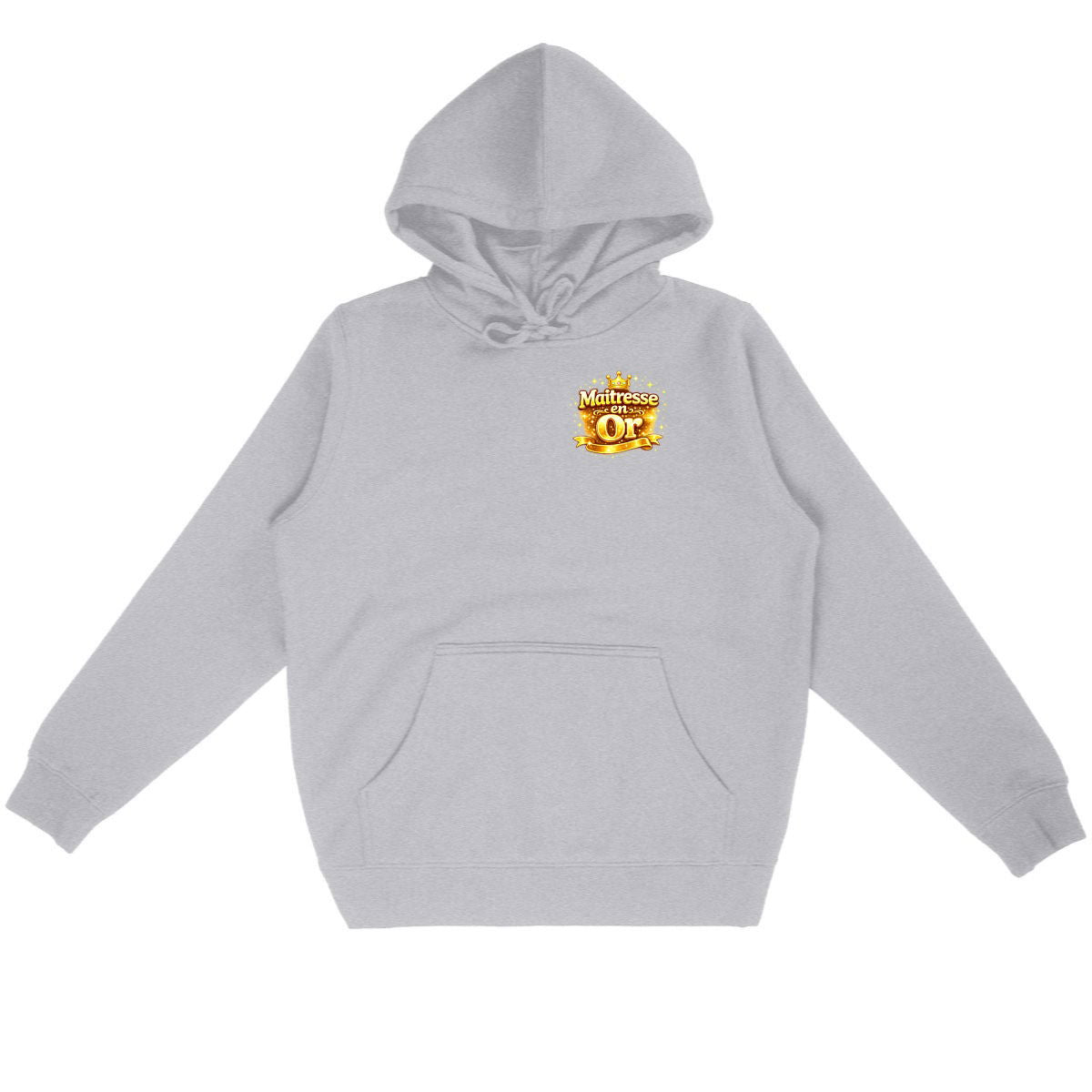 Hoodie “Maîtresse en Or” – Édition Cadeau Fin d’Année - face_gris